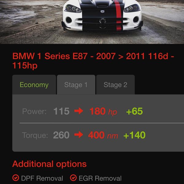 Bmw 116d Stage 1 power map